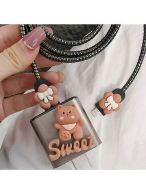 Sweet Bear iPhone Charger Cover Cable Protectors P18